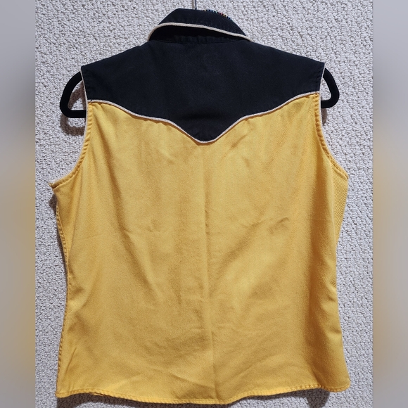 RARE Y2K‎ Panhandle Slim Pearl Snap Retro Western Embroidered Sleeveless Rodeo - Picture 5 of 7